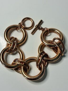Rose Gold-Tone Large Link Toggle Bracelet - Women's Jewelry
